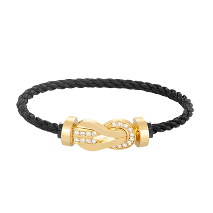 [Bloom]CHANCE LARGE 8 FIGURE BUCKLE HALF DIAMOND BRACELET GOLD