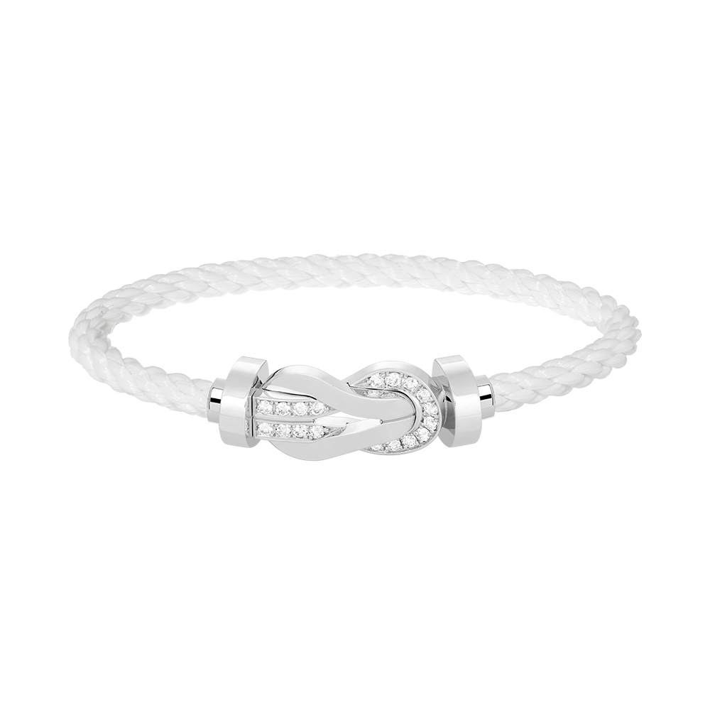 [Bloom]CHANCE LARGE 8 FIGURE BUCKLE HALF DIAMOND BRACELET SILVER