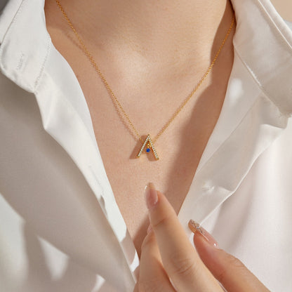 [Bloom]Sparkling "A" Shape Necklace