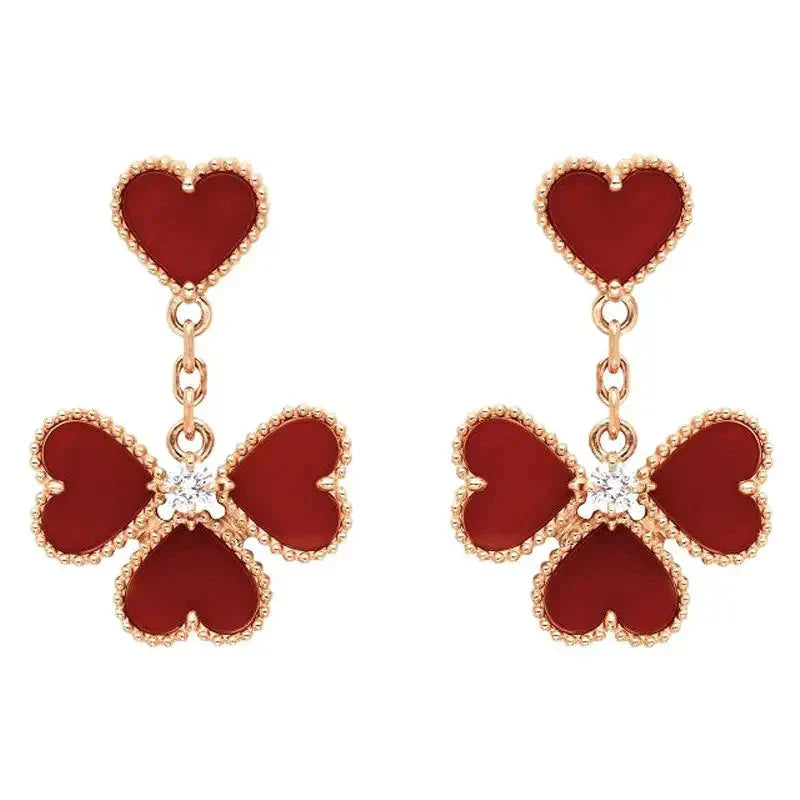 [Bloom]SWEET CLOVER CARNELIAN EARRINGS