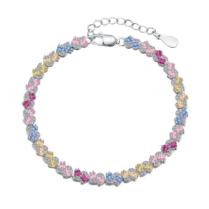 [Bloom]Ornate Colorful Flower Shape Party Bracelet