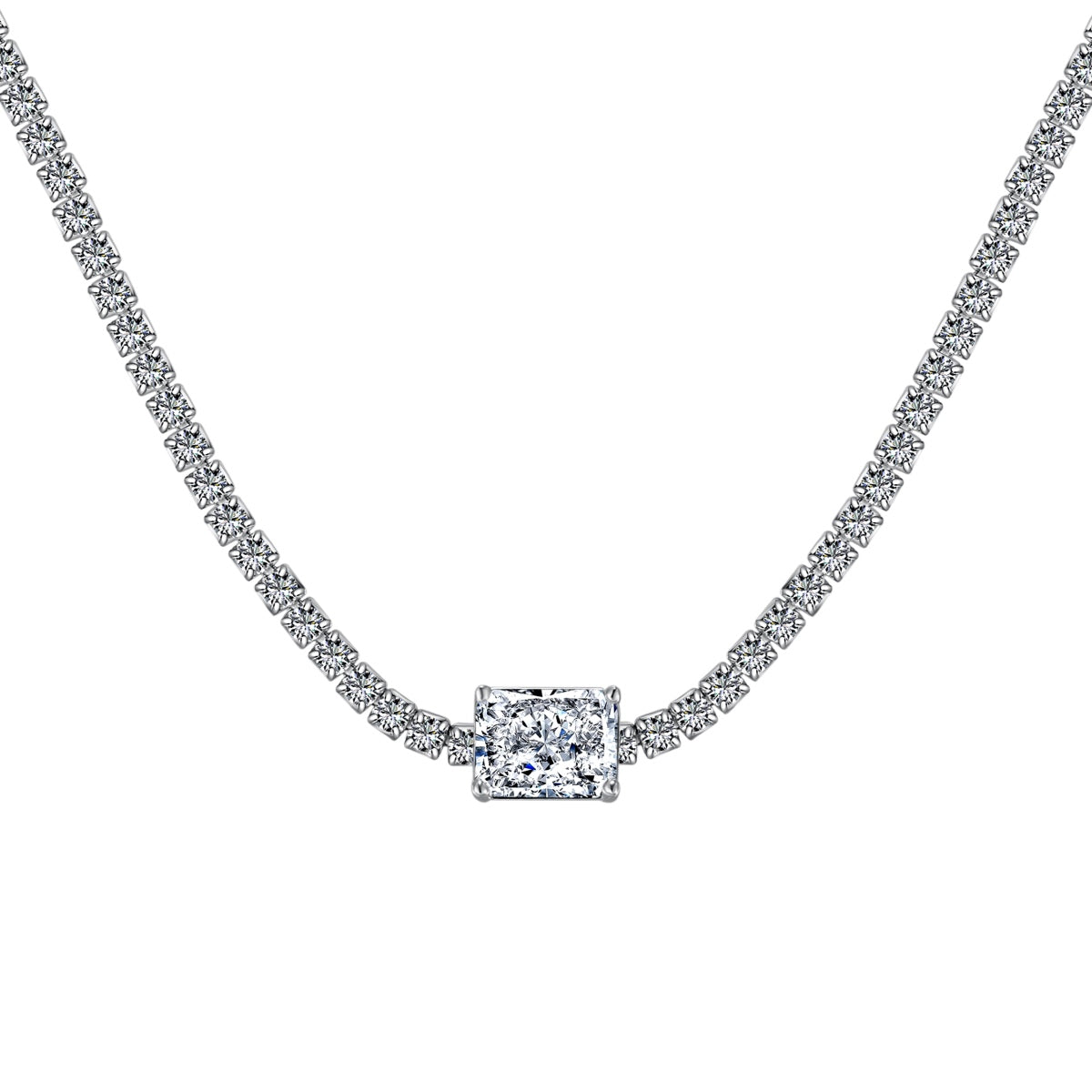 [Bloom]2.0 carat Ornate Emerald Cut Necklace