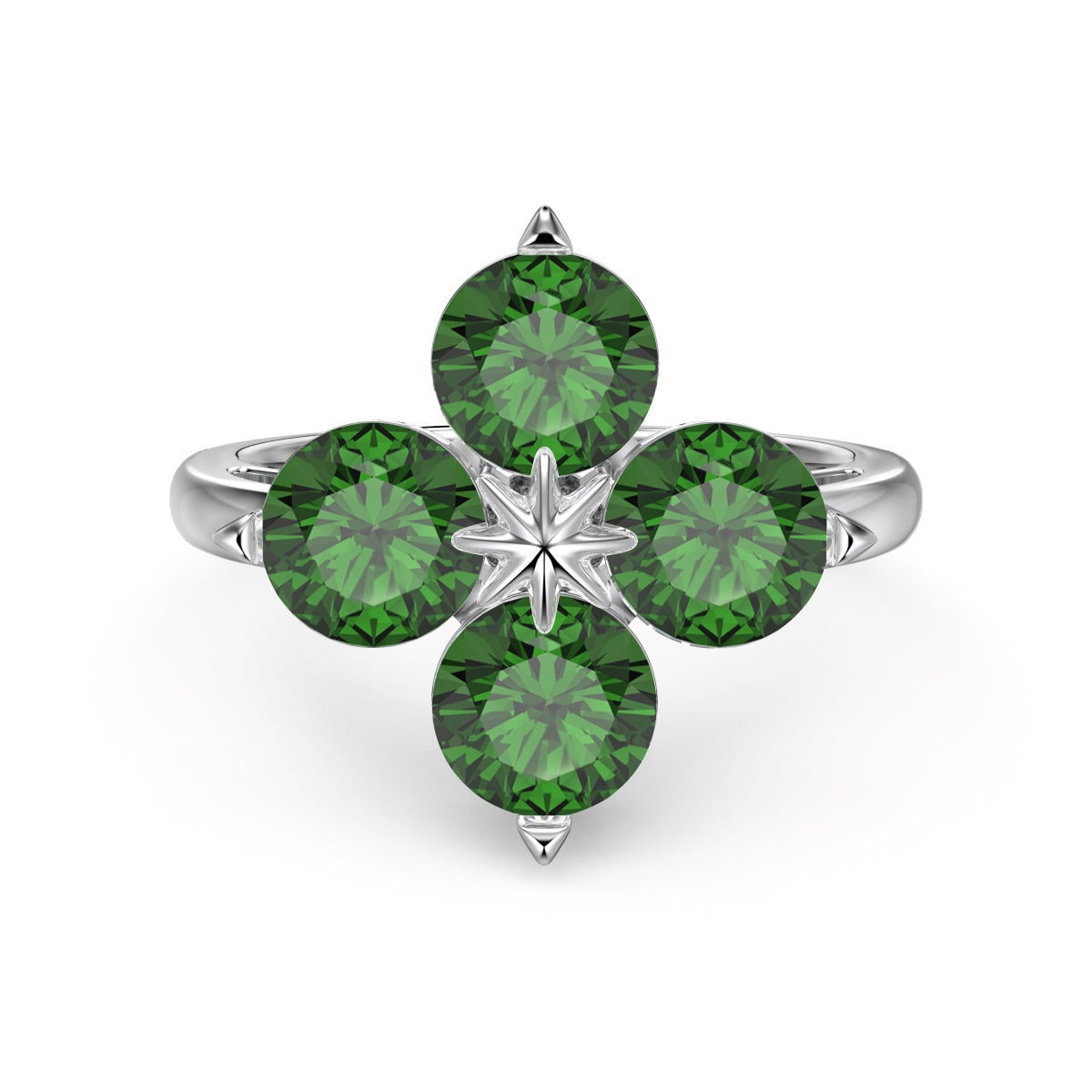 [Bloom]Four-Leaf Clover Eight-Pointed Star Ring