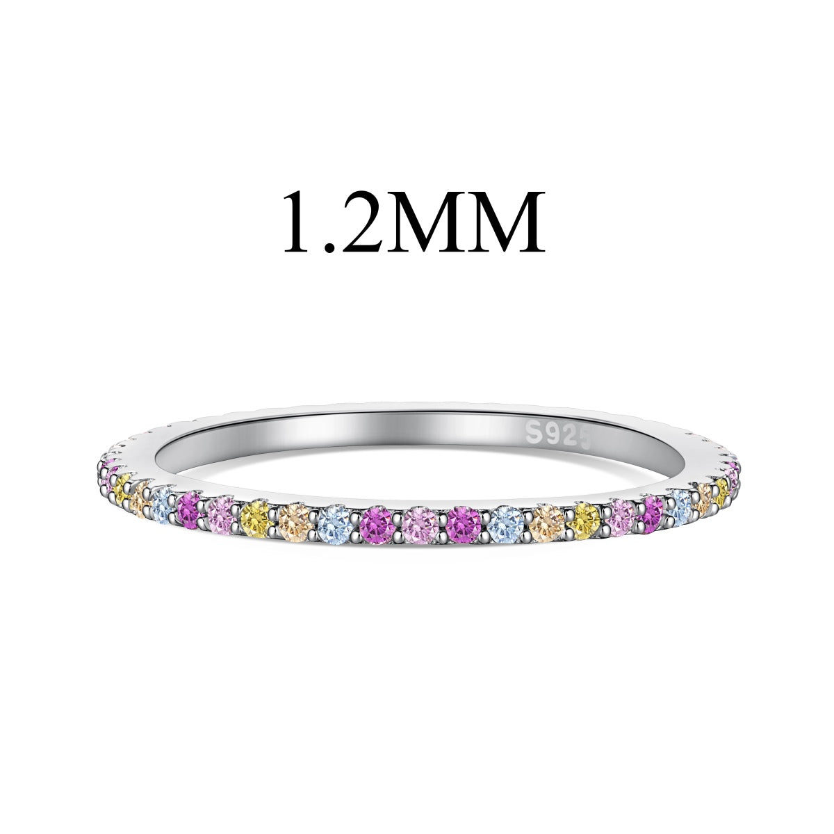 [Bloom]Ornate Colorful Round Cut Tennis Ring