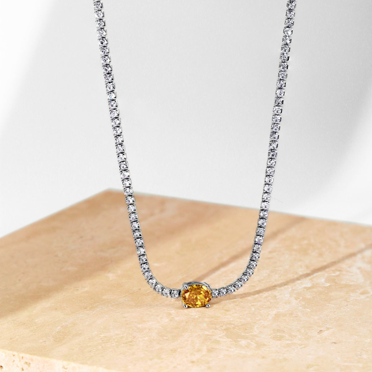 [Bloom]1.0 Carat Shining Oval Cut Necklace