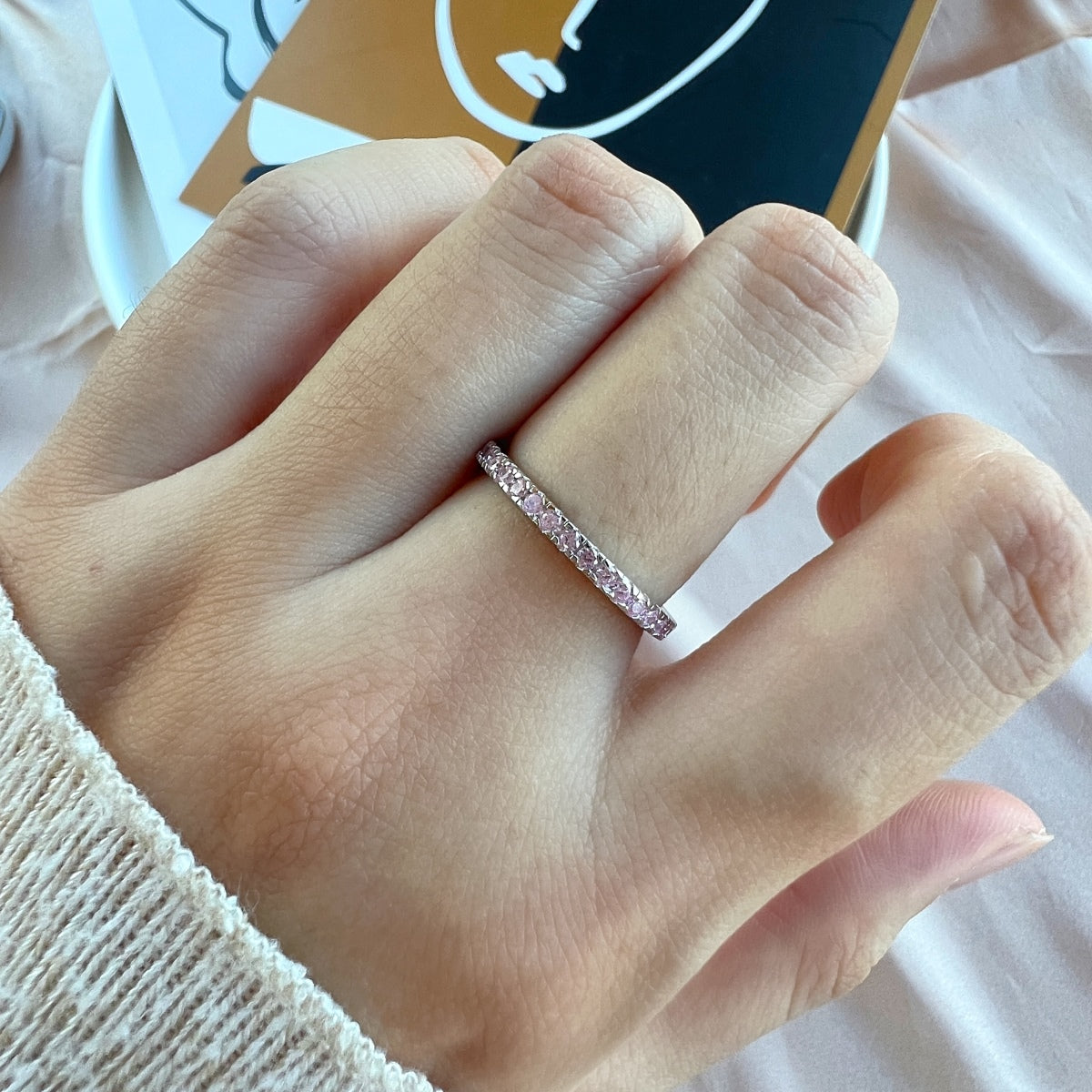 [Bloom]Delicate Sparkling Round Cut Daily Ring