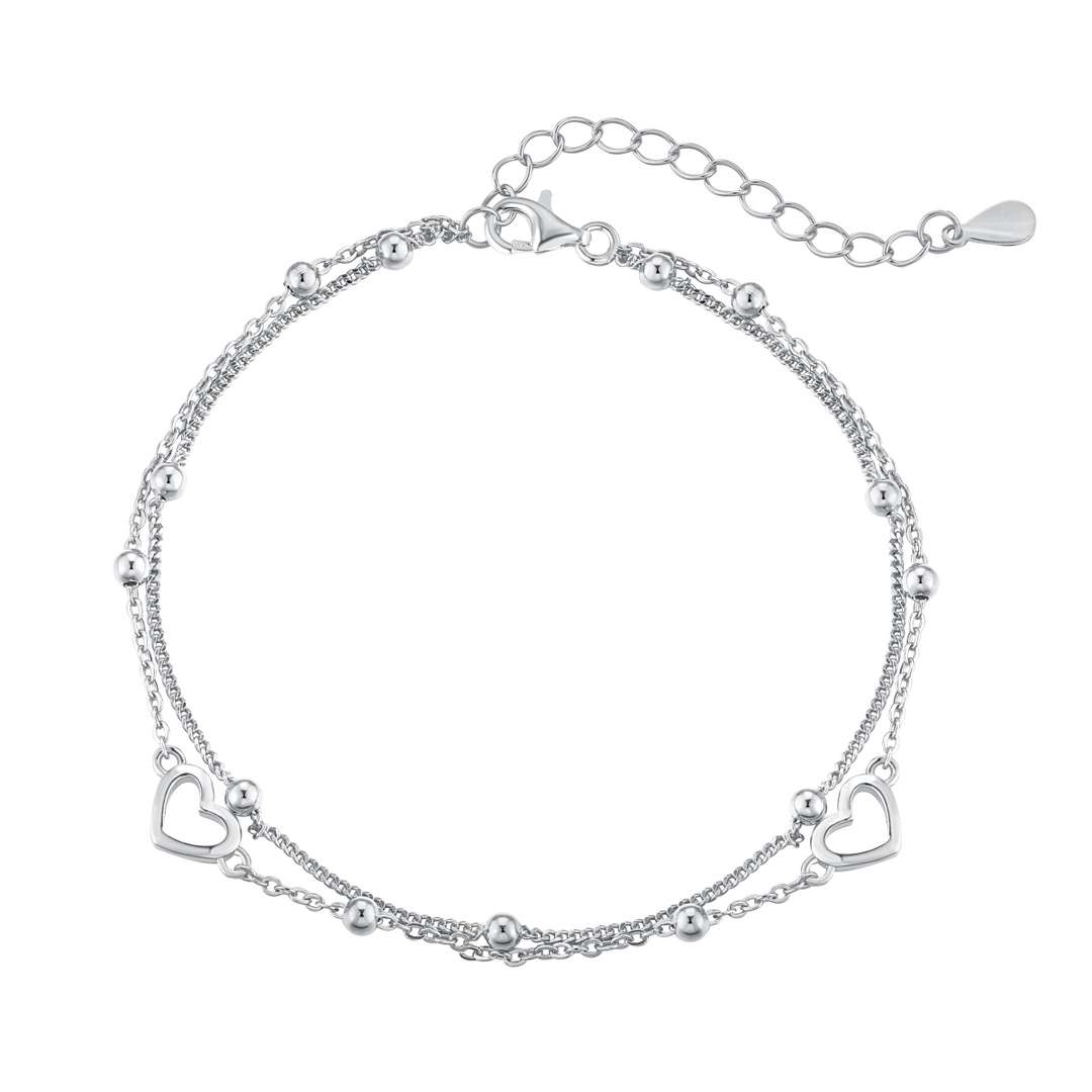 [Bloom]Dainty Double Layer Love Heart Bracelet