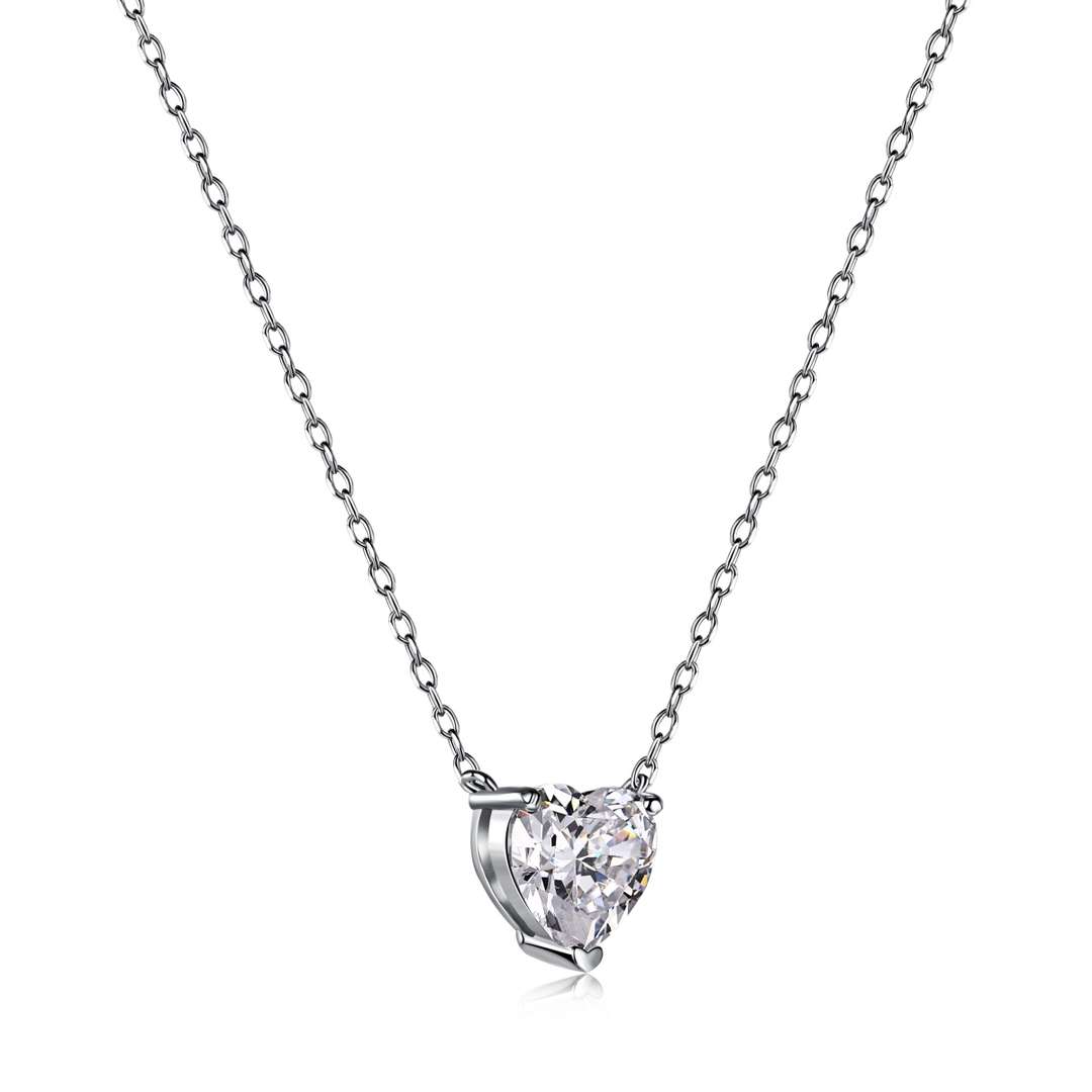 [Bloom]Heart Shape Main Stone Pendant Collarbone Necklace