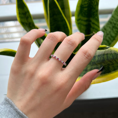 [Bloom]Exquisite Colorful Round Cut Tennis Ring