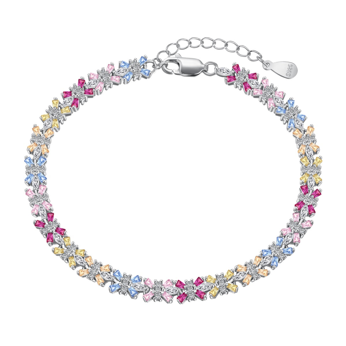 [Bloom]Radiant Colorful Emerald Cut Party Bracelet