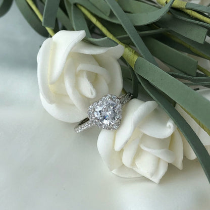 [Bloom]Eternity Splashy Romantic Heart Shape Lover Ring