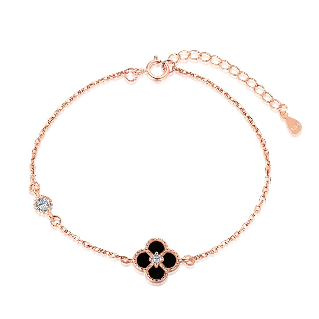 [Bloom]Delicate Four Leaf Clover Bracelet