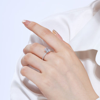 [Bloom]2.0 Carat Dazzling Sparkling Radiant Cut Party Ring