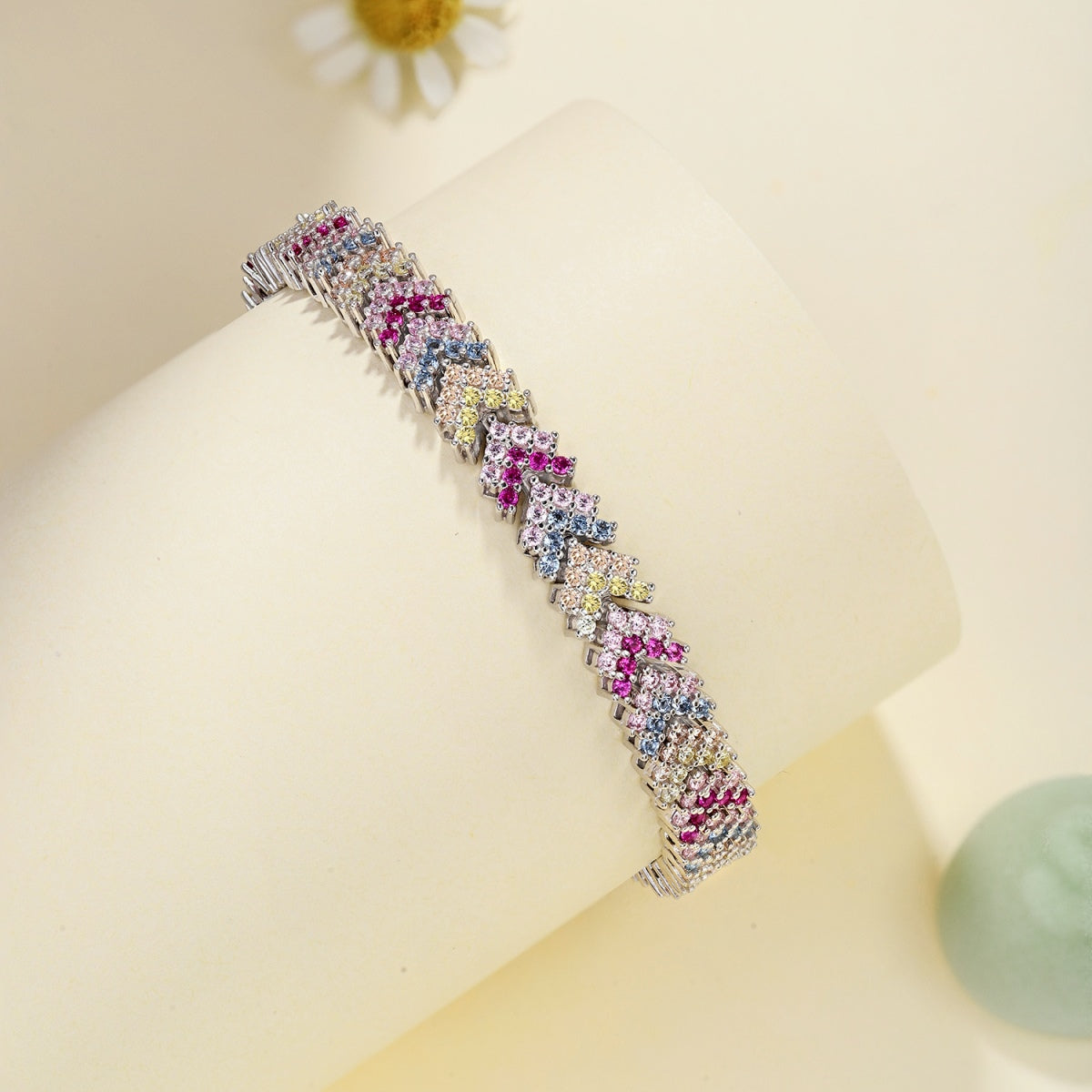 [Bloom]Ornate Sparkling Round Cut Party Bracelet