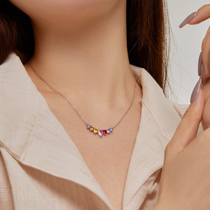 [Bloom]Dainty Colorful Heart Necklace