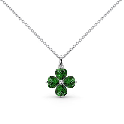 [Bloom]Heart-Shaped Four-Leaf Clover Bead Necklace