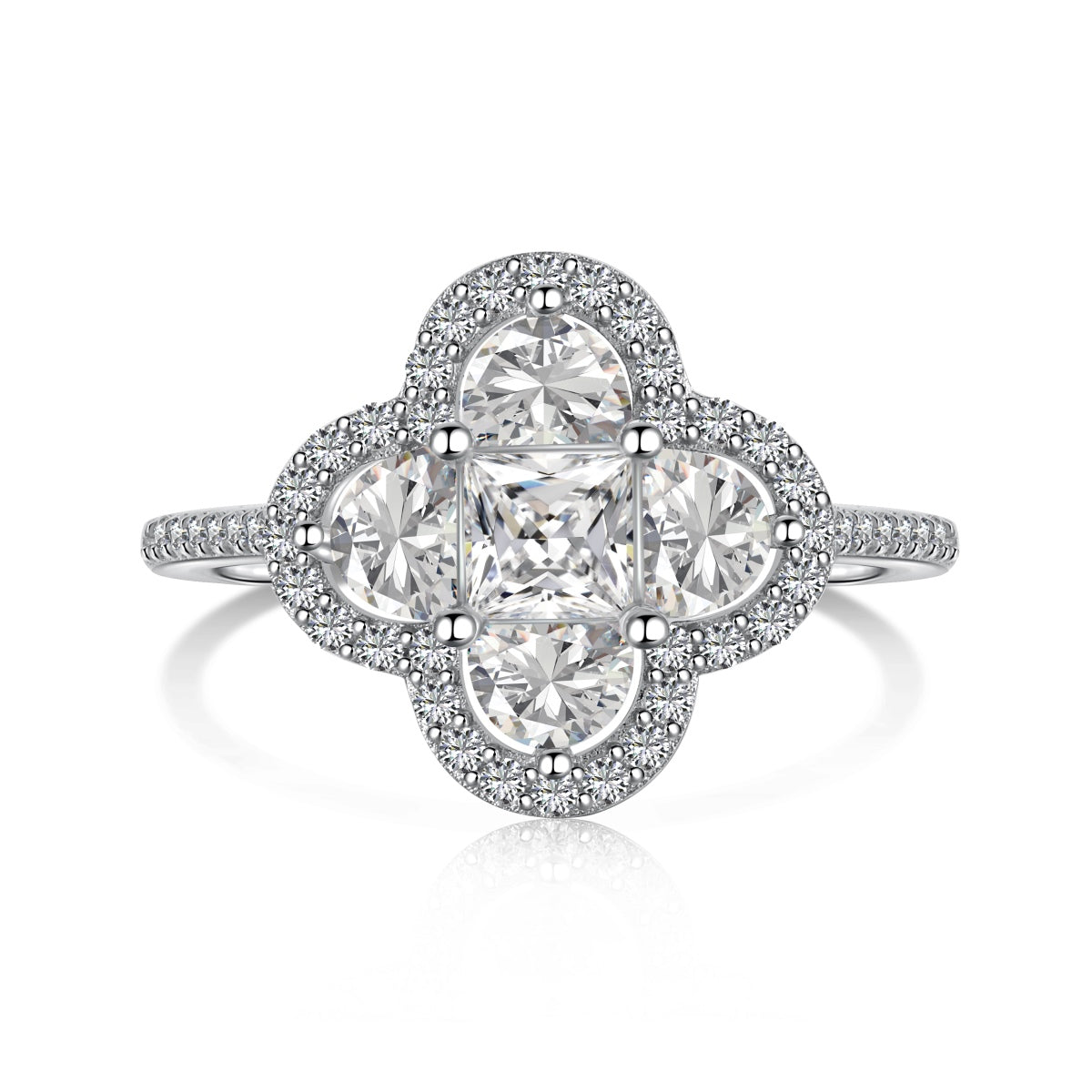 [Bloom]Luxurious Eternity Flower Shape Banquet Ring