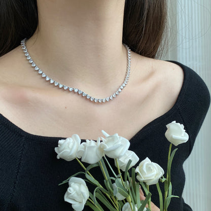 [Bloom]Ornate Heart Cut Tennis Necklace