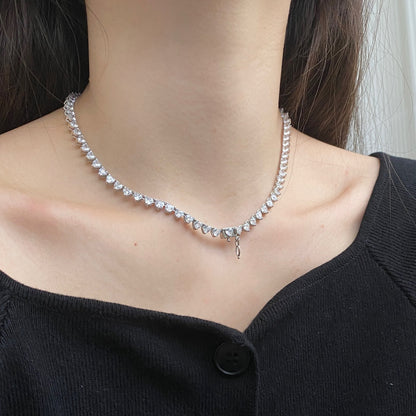 [Bloom]Ornate Heart Cut Tennis Necklace