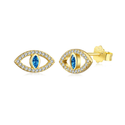 [Bloom]Blue Devil Eyes Hollow Stud Earrings