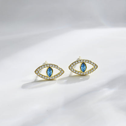 [Bloom]Blue Devil Eyes Hollow Stud Earrings