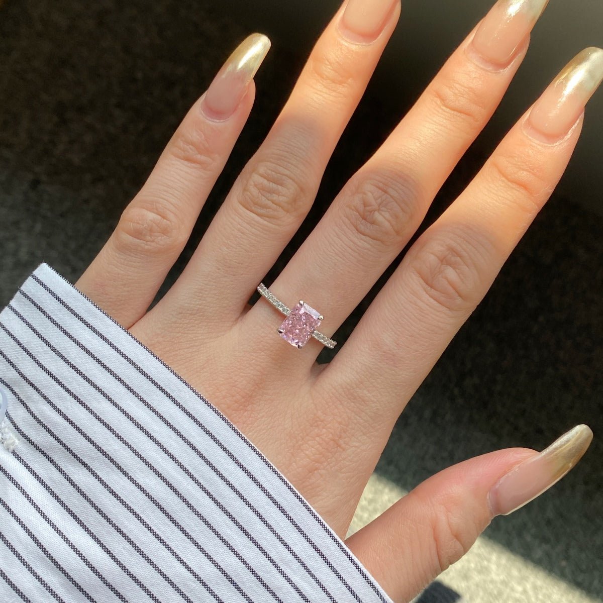 [Bloom]2.0 Carat Dazzling Sparkling Radiant Cut Party Ring