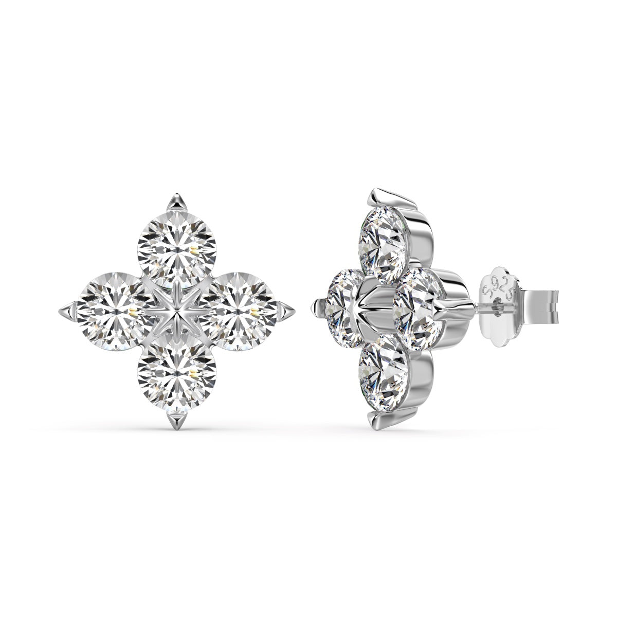 [Bloom]Four-Leaf Clover Eight-Pointed Star Earrings