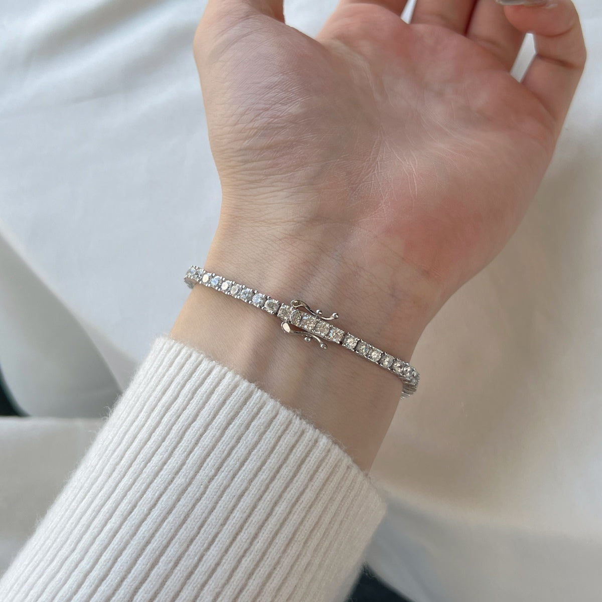 [Bloom]Dainty Charming Round Cut Tennis Bracelet