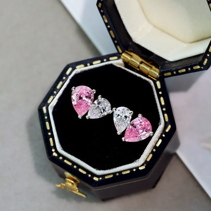 [Bloom]Dazzling Elegant Heart Cut Lover Earrings