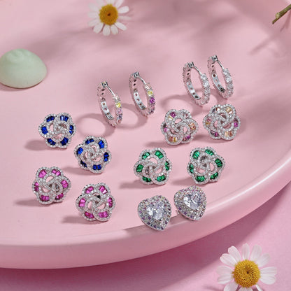 [Bloom]Radiant Colorful Round Cut Earrings