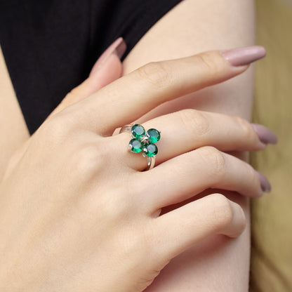 [Bloom]Four-Leaf Clover Eight-Pointed Star Ring