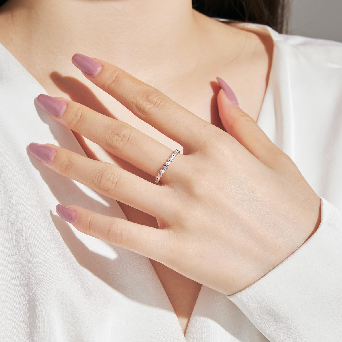 [Bloom]Sparkling Vibrant Round Shape Daily Ring