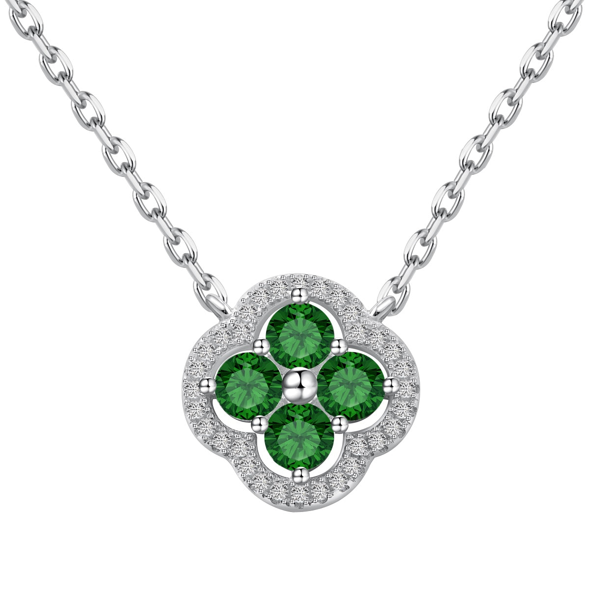 [Bloom]Exquisite Necklace With Four-Leaf Clover Flower Design