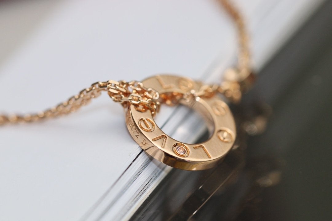 [Bloom]LOVE NECKLACE ADJUSTABLE ROSE GOLD 2 DIAMOND