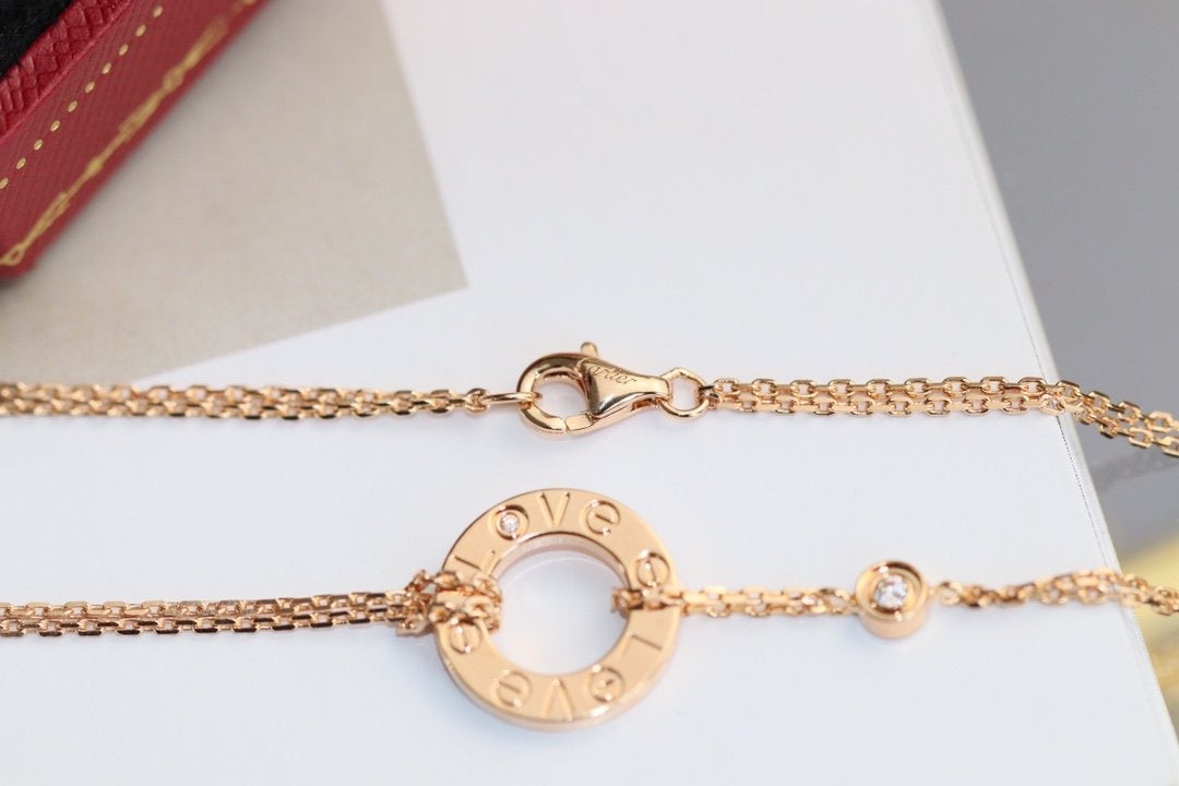 [Bloom]LOVE NECKLACE ADJUSTABLE ROSE GOLD 2 DIAMOND