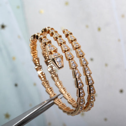 [Bloom]SERPENTI BRACELET PINK GOLD DIAMOND DOUBLE ROW