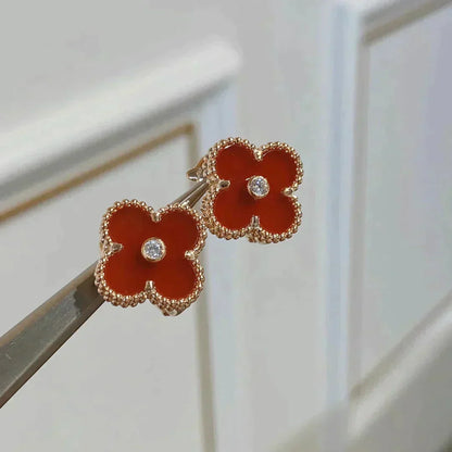 [Bloom]CLOVER MEDIUM 1 MOTIFS CARNELIAN  DIAMOND earrings