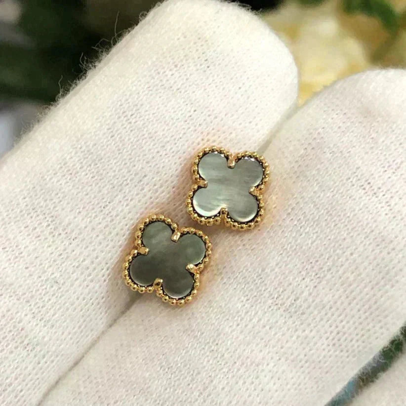 [Bloom]CLOVER MINI 9.5MM GRAY MOP EARRINGS