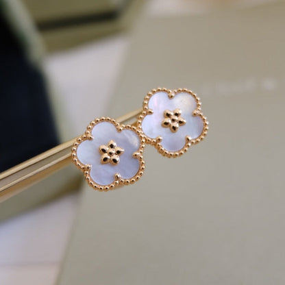 [Bloom]LUCKY PINK GOLD WHITE MOP EARRINGS