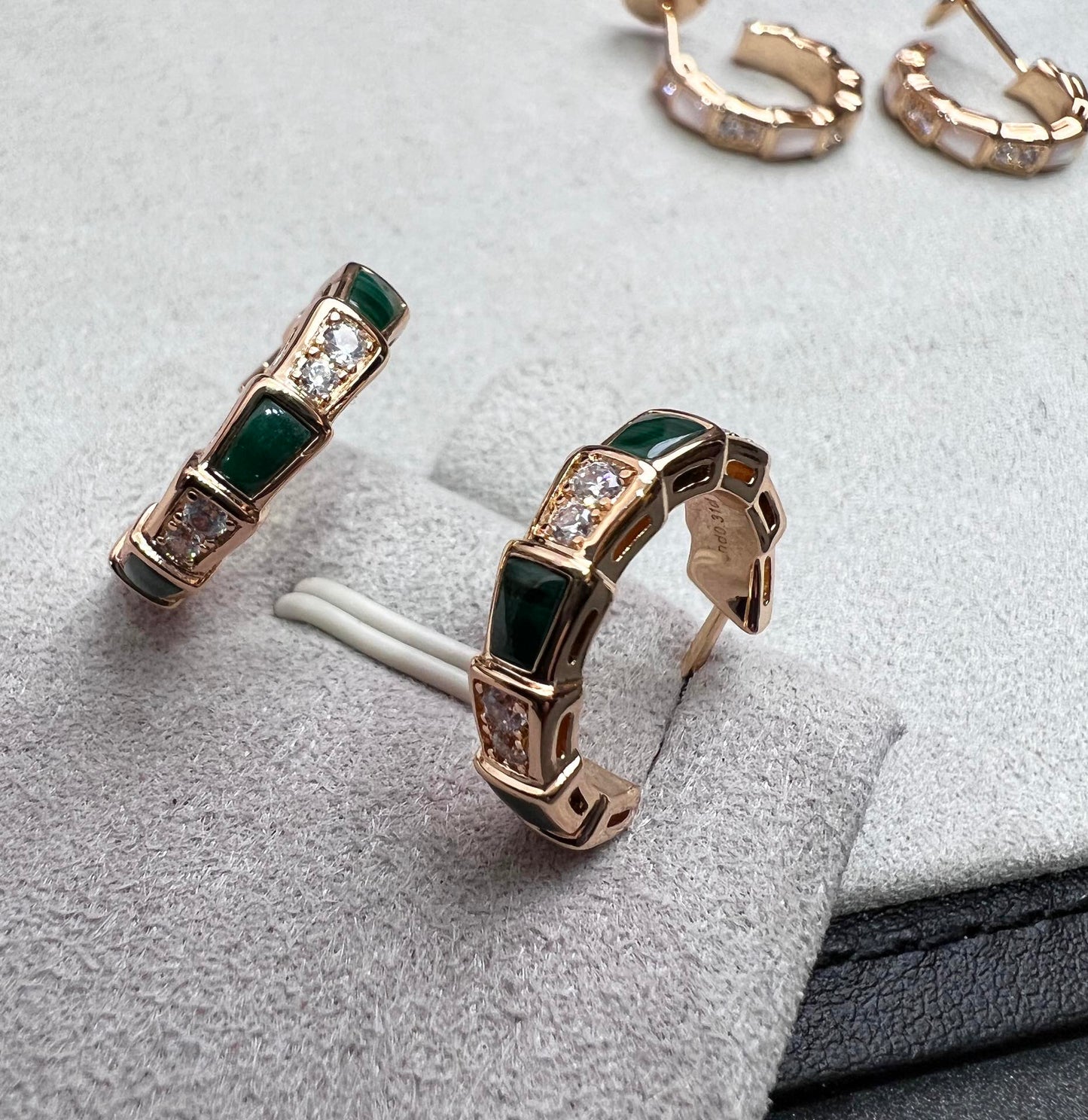 [Bloom]SERPENTI MALACHITE PINK GOLD EARRINGS