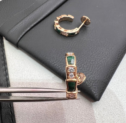 [Bloom]SERPENTI MALACHITE PINK GOLD EARRINGS