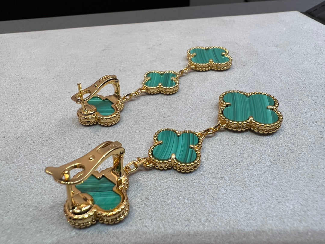 [Bloom]CLOVER MALACHITE 3 MOTIFS GOLD