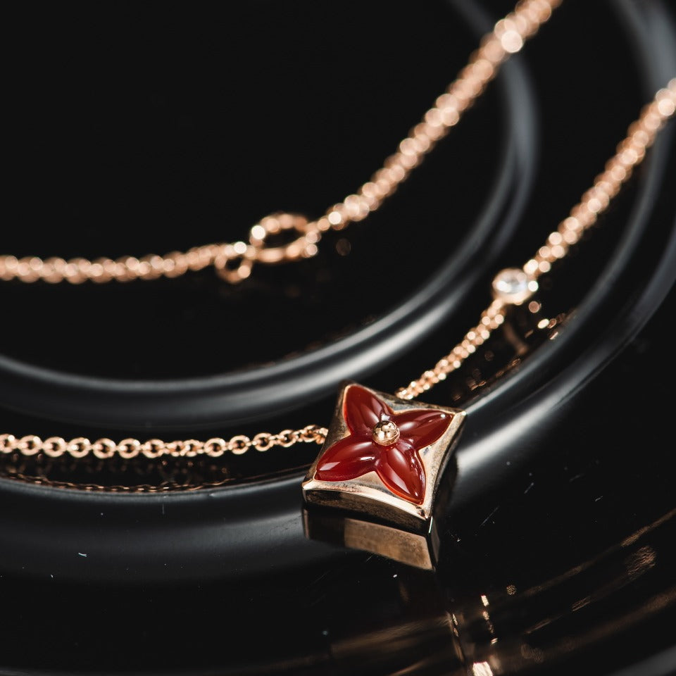 [Bloom]STAR NECKLACE PINK GOLD 1 DIAMOND