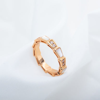 [Bloom]SERPENTI RING PINK GOLD DIAMOND MOP 3MM