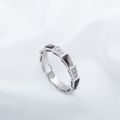 [Bloom]SERPENTI RING SILVER  DIAMOND BLACK MOP 3MM