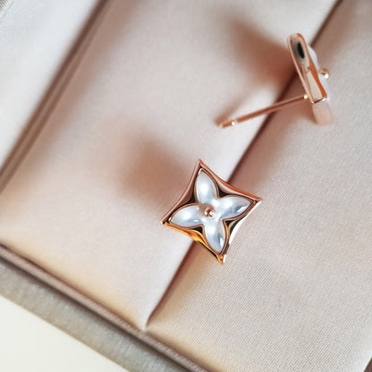 [Bloom]STAR MOP PINK GOLD EARRINGS