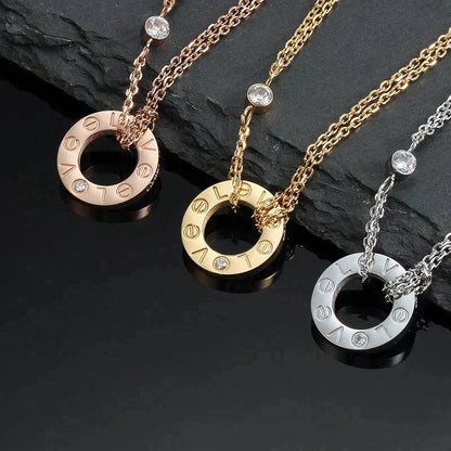 [Bloom]LOVE NECKLACE 16MM 2 DIAMONDS