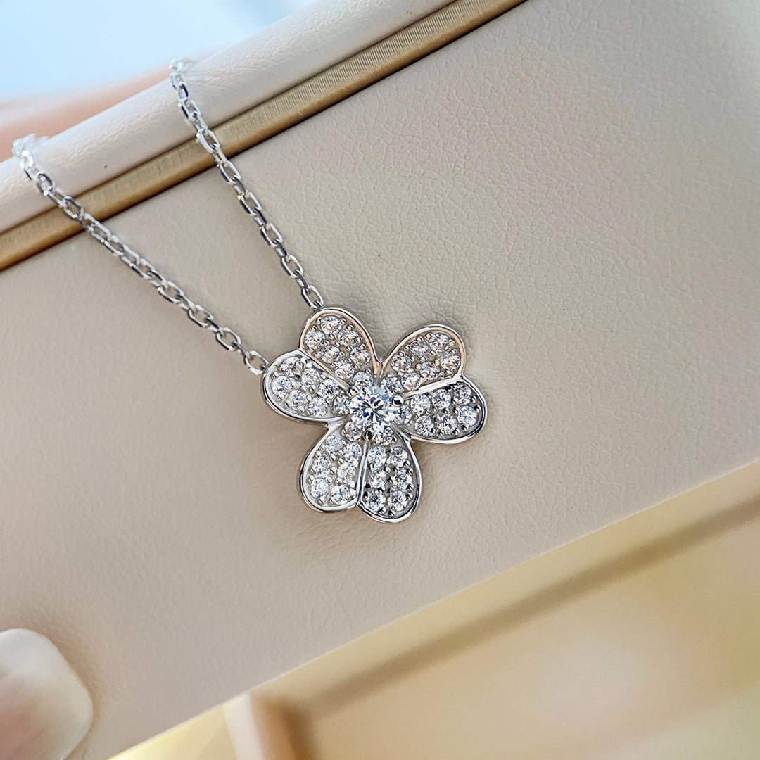 [Bloom]CLOVER DIAMOND NECKLACE SILVER