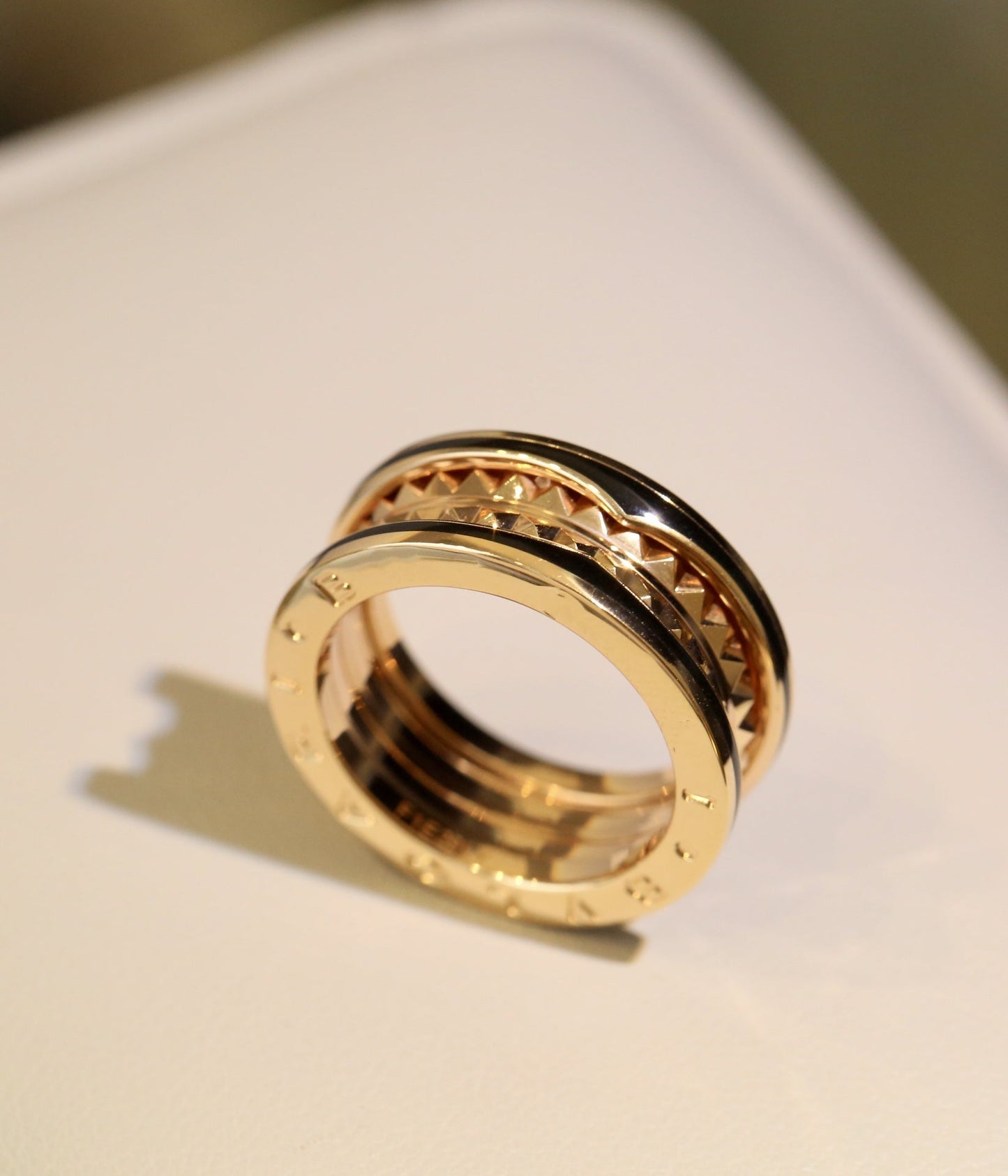 [Bloom]ZERO 1 PINK GOLD BLACK CERAMIC RING