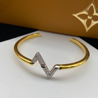 [Bloom]VOLTE UPSITE DOWN DIAMOND GOLD OPEN BRACELET